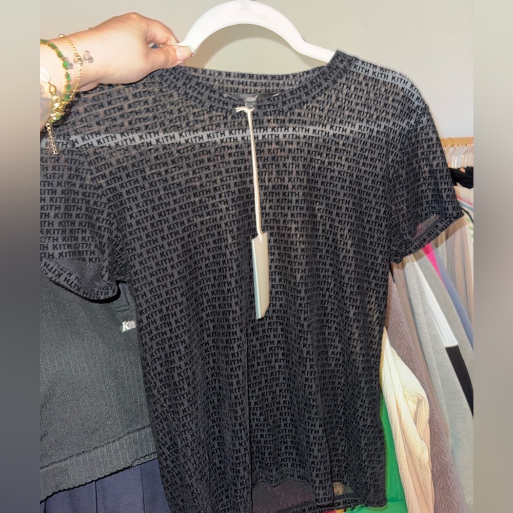 Kith Black All-Over Logo Short Sleeve Tee